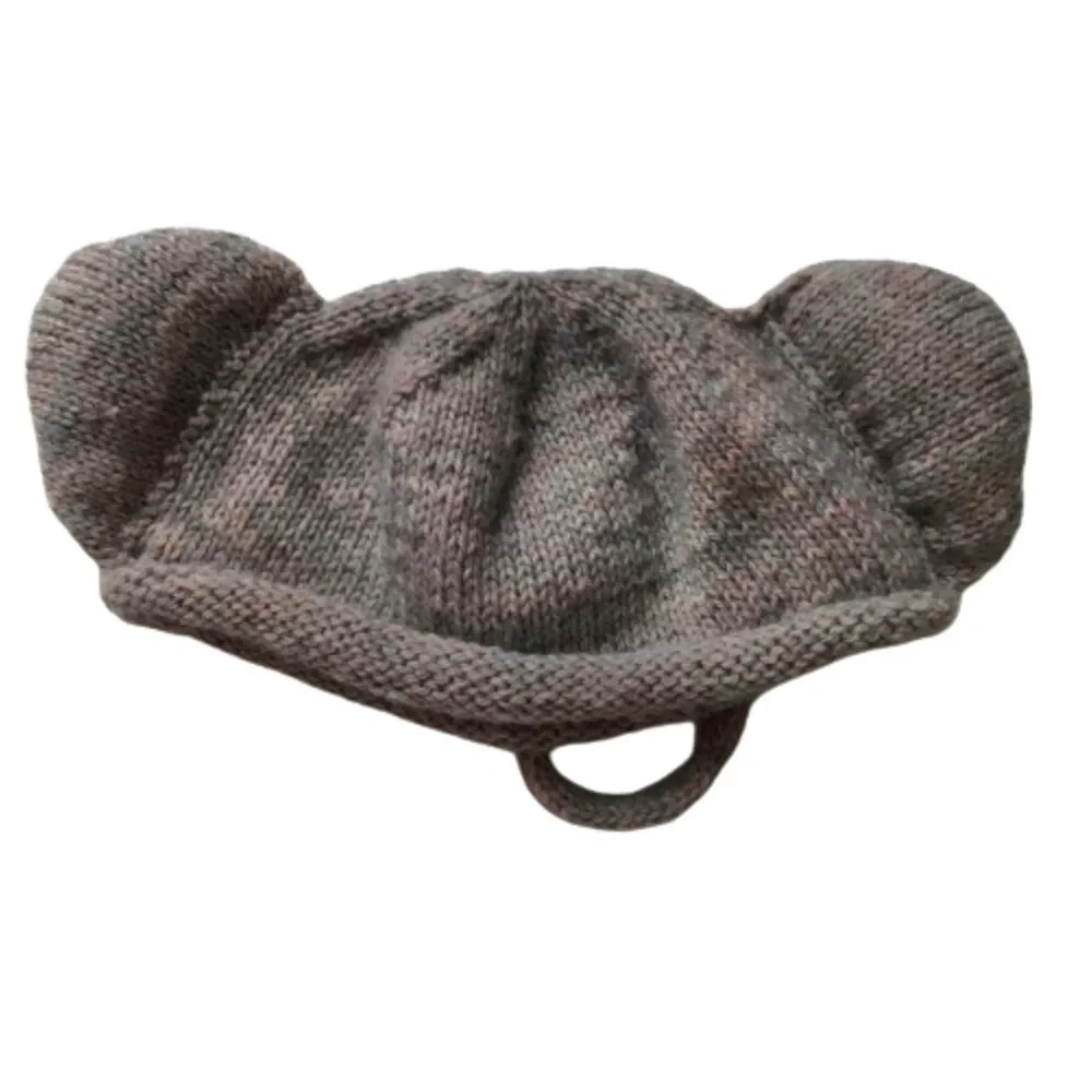 Elephant Hat Handmade Knit Youth Tan OS
